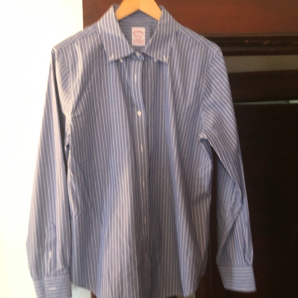 Brooks Brothers Blue and White Pinstripe Dress Shirt